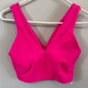 Hot Pink V‑Neck Sports Bra Free People